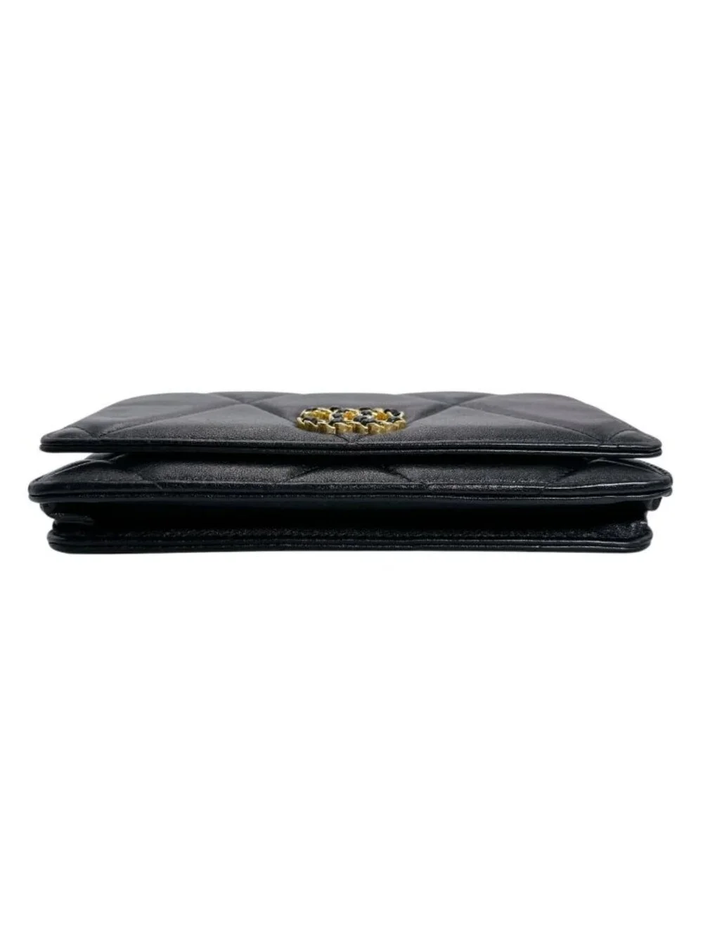 Chanel Lambskin Chain Wallet 19 Shoulder Bag Black